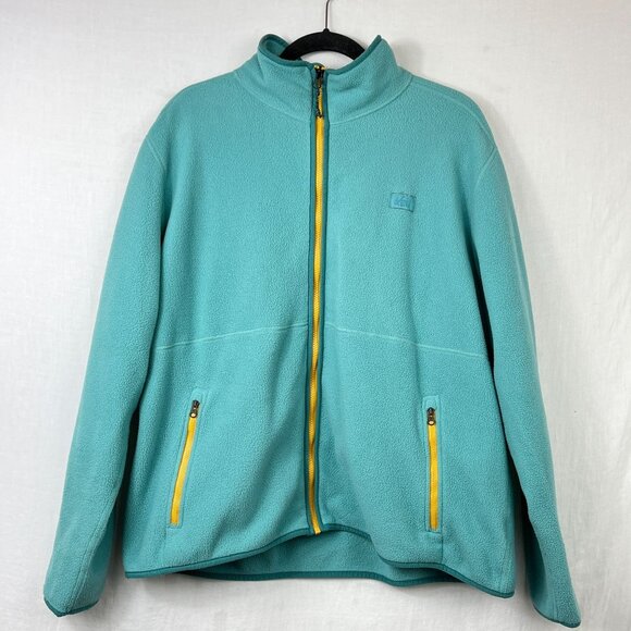 REI Fleece Full Zip Jacket Womens 2X Plus Size Bright Outdoor Hiking Cozy Pastel - Picture 1 of 11